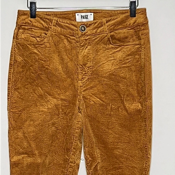 Paige Hoxton Ankle Skinny Corduroy Pants in Marigold - Size 29 - Picture 4 of 9